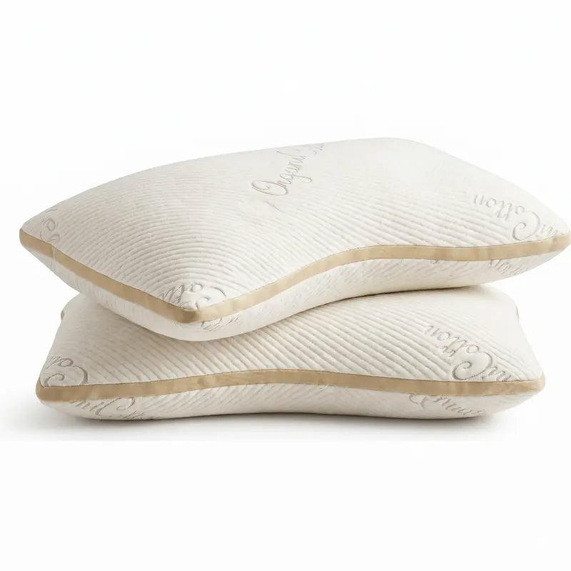Side Sleep Organic Cotton Latex Pillow | 75% Latex / 25% Fiber Filling | Elastic Support